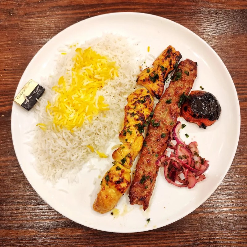 Persian Vaziri Kebab Served at Shiraz Restaurant in Bolton